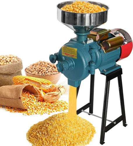 ABORON Molino de maíz, Molino de grano eléctrico húmedo y seco de 3000W, Máquina de grano de maíz de trigo de arroz, Molino de harina Molino de Maiz
