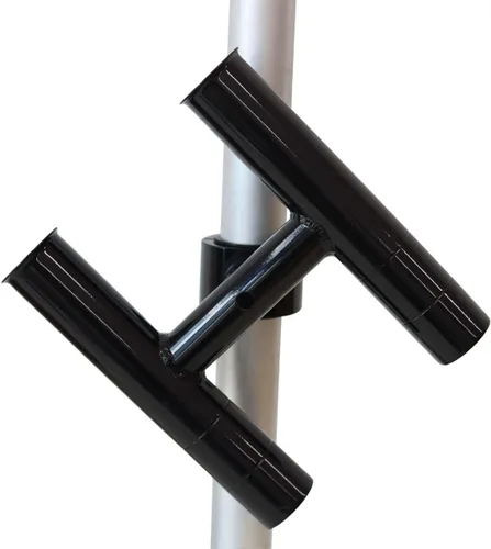 Miniatura 5 de Soporte para caña de pescar T-Top Twin Aluminio con abrazadera de 1-1/2 ", 1-7/8 ", 2 pulgadas horizontal o vertical torre de pesca/poste