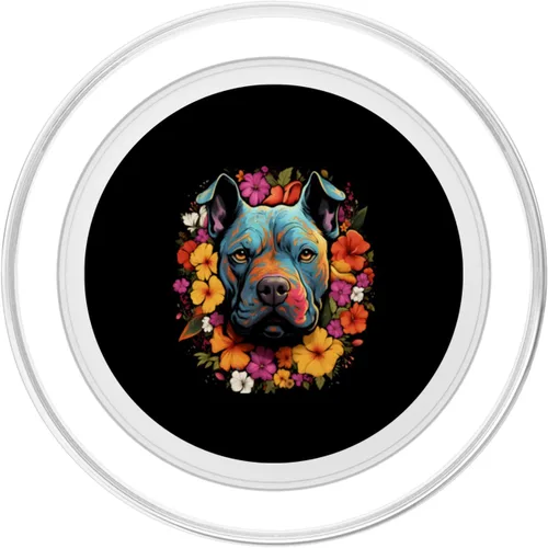 Miniatura 2 de Colorido American Bully acuarela arte mascota perro mamá PopSockets MagSafe PopGrip para iPhone
