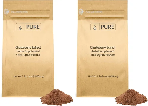 PURE ORIGINAL INGREDIENTS Extracto de Chasteberry (1 libra) Vitex Agnus-Castus árbol, sin OMG (paquete de 2)