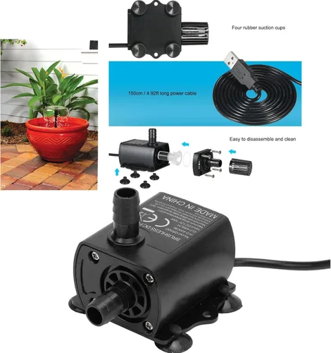 Miniatura 2 de DC12V 10W Bombas de agua sumergibles, bomba de fuente de agua sumergible de 0-400L/H, bombas de fuente de agua sin escobillas micro para fuente