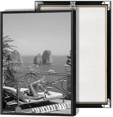 Miniatura 22 de Cartel Retro en Blanco y Negro de Coche Superdeportivo en Lienzo Arte de Pared de Lujo para Amantes de Autos Puesta de Sol Paisaje de Montaña