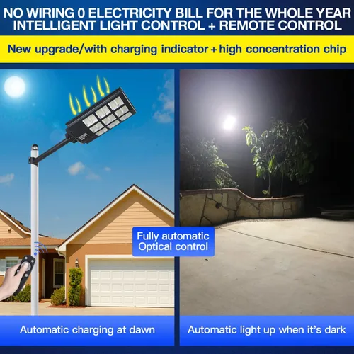 Miniatura 6 de Farolas solares para exteriores, IP67, impermeable, para pared, luz de inundación LED con sensor de movimiento y control remoto, iluminación