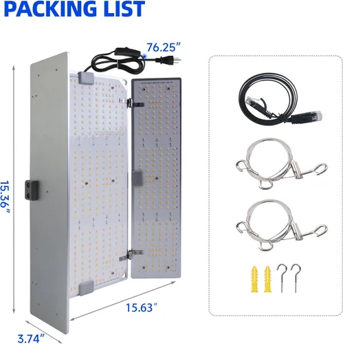 Miniatura 7 de Barrina 4x4 Luces de Cultivo para Plantas de Interior de Espectro Completo, BU2000 Atenuable, Panel de Luz de Crecimiento LED Ajustable, 816 LEDs