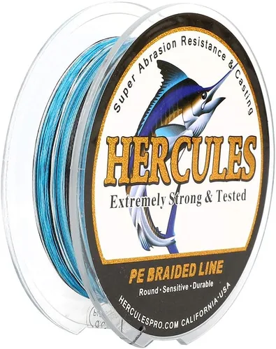 HERCULES - Hilo para pescar súper fuerte de 4 hebras trenzadas, rentable, para agua salada, de 6 lb a 100 lb de resistencia, 109/328/547/1094 yardas