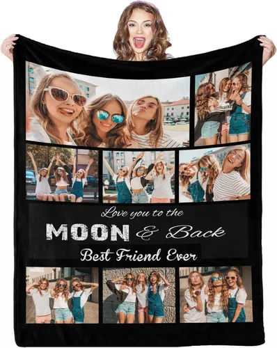 Miniatura 29 de Manta de fotos personalizada, 4 fotos, mantas personalizadas para mamá, abuela, esposa, mujeres de hija, hijo, marido, 8 tamaños 4 Fotos-1