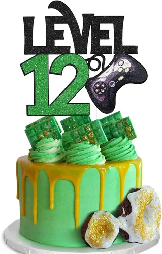 Miniatura 10 de Decoración para pastel de juego de nivel 8 – Suministros de fiesta de 8 cumpleaños para niños – Decoración de fiesta de juegos ganador