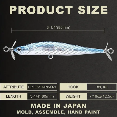 Miniatura 2 de LUCKY CRAFT Puntero de tornillo 80, cebo de pesca Jerkbait