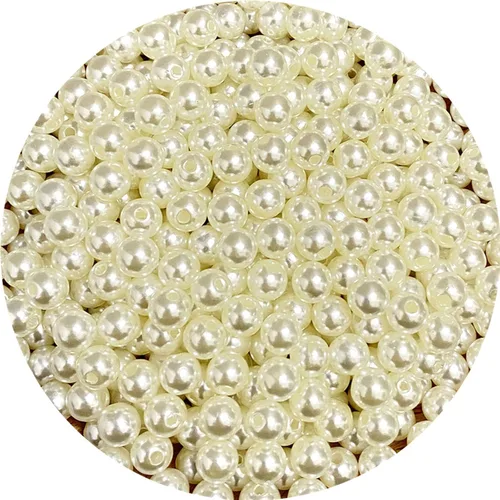 400 cuentas de perlas de satén de 0.315 pulgadas (0.315 in) redondas sueltas de plástico para hacer joyas, aretes, pulseras, collares, llaveros,