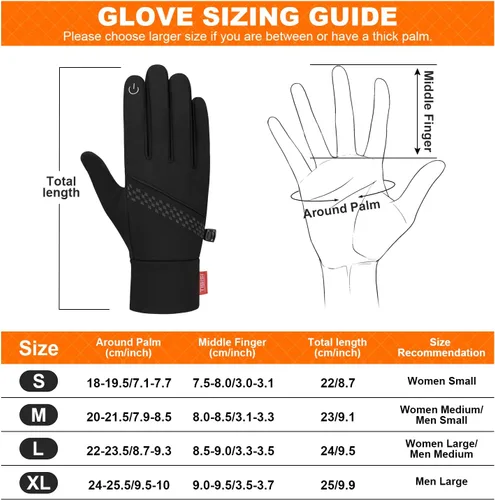 Miniatura 6 de Guantes de invierno para mujeres y hombres guantes térmicos para correr con forro fino para pantalla táctil guantes ligeros para caminar