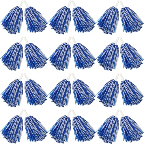 Miniatura 11 de Hooshing 12/24/80 PCS Pompones de Animadoras Deportivos con Espíritu Pompones de Animación de Plástico con Asas para Niños Adultos Equipo Fiesta Rosa