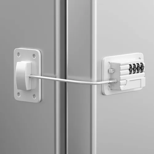 Miniatura 15 de RORMGO Paquete de 2 cerraduras para refrigerador, cerradura para refrigerador con protección de alambre de silicona, cerraduras para nevera
