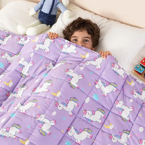 Miniatura 18 de Mr. Sandman Manta con peso de 3 libras, lavable, mejor para manta pesada de algodón transpirable de 20 a 40 libras con cuentas de vidrio no tóxicas