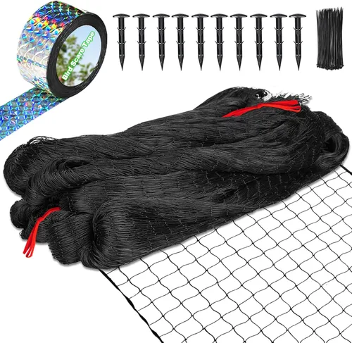 Miniatura 12 de BSTPCOO Red de 25'x25' para gallinero, nylon de 3/4" de malla para aves de corral, red para pollos, techo contra halcones, red para aviario, valla