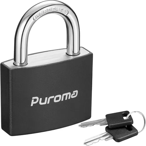 Puroma Candado con llave, 1 paquete de cerraduras de aluminio con 2 llaves iguales, cerradura de casillero de 7/8 pulgadas, candados pequeños para