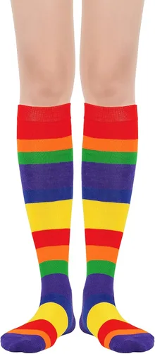 Miniatura 2 de American Trends Calcetines deportivos para mujer, calcetines deportivos al aire libre, medias altas hasta el muslo, medias casuales a rayas