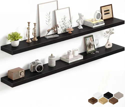 Miniatura 16 de Fun Memories Estantes flotantes de 16 pulgadas para pared, estantes de 8 pulgadas de profundidad para baño, dormitorio, cocina, montaje en pared