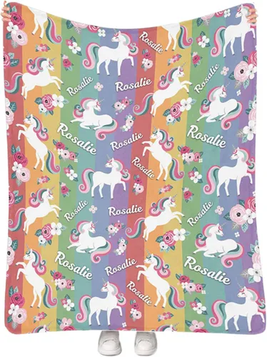 Miniatura 17 de Manta personalizada para niñas con nombre, manta personalizada de perezoso y mariposa, manta de forro polar suave para recién nacidos, baby shower