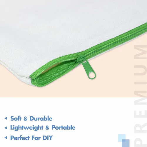 Miniatura 4 de Paquete de 8 bolsas de lona coloridas con cremallera, bolsas para manualidades DIY, bolsas de lona de viaje para maquillaje, cosméticos, artículos
