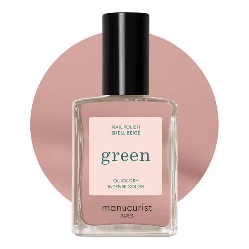 Manucurist Esmalte de uñas Green Shell Beige - Esmalte de uñas Beige Rosa Nude - 9-Free, a base de plantas y vegano - Manicura - Fabricado en Beige