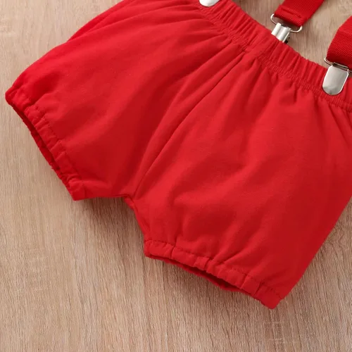 Miniatura 7 de Ropa divertida para el primer cumpleaños para bebé, ropa para bebé, corbatín, diseño de dinosaurio, conjunto de pantalones con tirantes