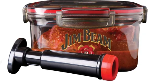 Jim Beam Caja de adobo de sellado al vacío, bomba sellada por aire, elimina el aire de la caja de adobo, proceso de marinación rápido, marinador de