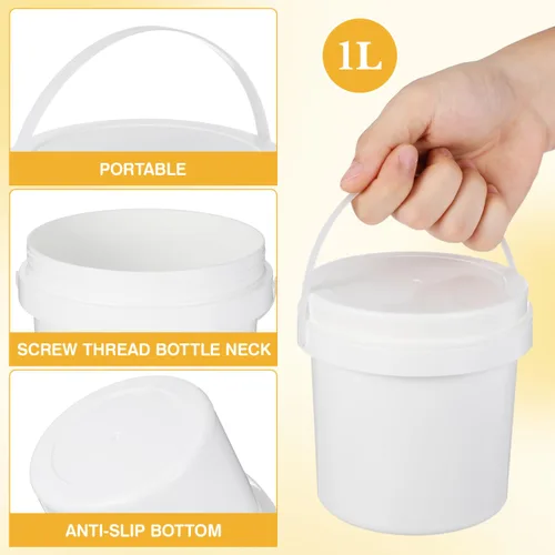 Miniatura 9 de Cubo de plástico blanco 3pcs cubo de almacenamiento blanco con cubierta 3pc PP con tapa