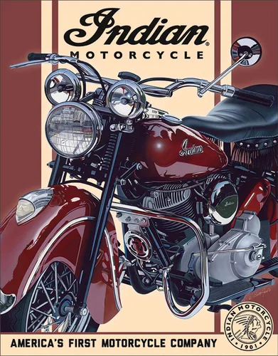 Miniatura 10 de Desperate Enterprises Indian Motorcycle Since 1901 - Letrero de hojalata nostálgico vintage de metal, fabricado en Estados Unidos Motocicletas