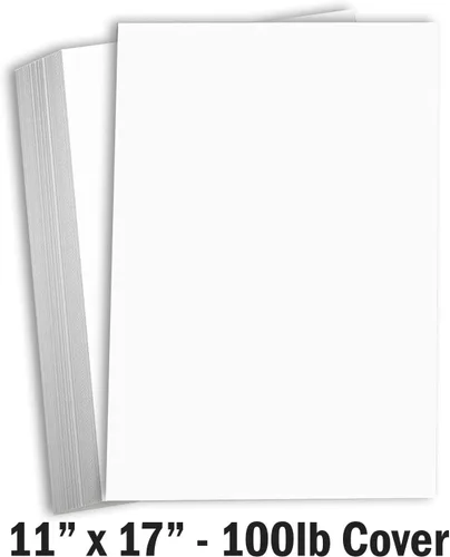 Miniatura 2 de Hamilco Papel grueso de cartulina blanca de 11 x 17 pulgadas, peso pesado, 100 libras, cartulina de cartulina gruesa, paquete de 25
