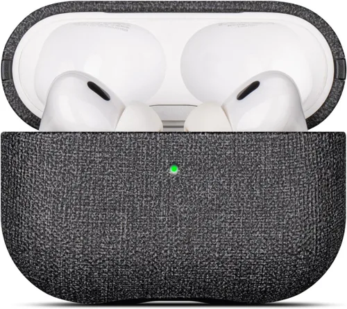 Miniatura 8 de LOPIE Funda para AirPods Pro de 2ª generación, hecha a mano para AirPods Pro 2 con cordón, hecha de cuero vegano, estilo lona, cubierta protectora