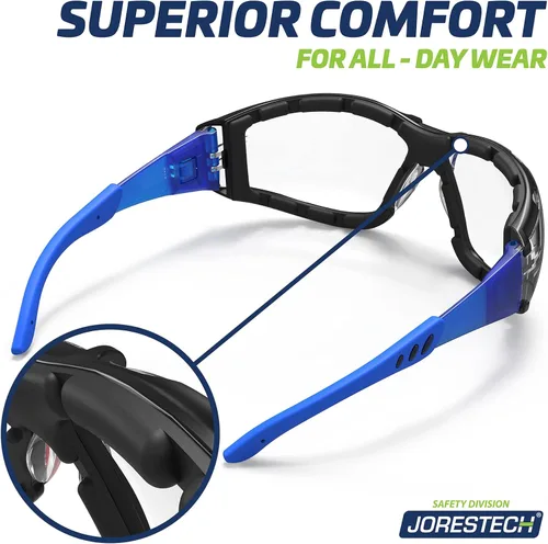 Miniatura 4 de JORESTECH Safety Glasses with Adjustable Strap - 3 in 1 Converter High Impact Resistance Anti-Fog Azul