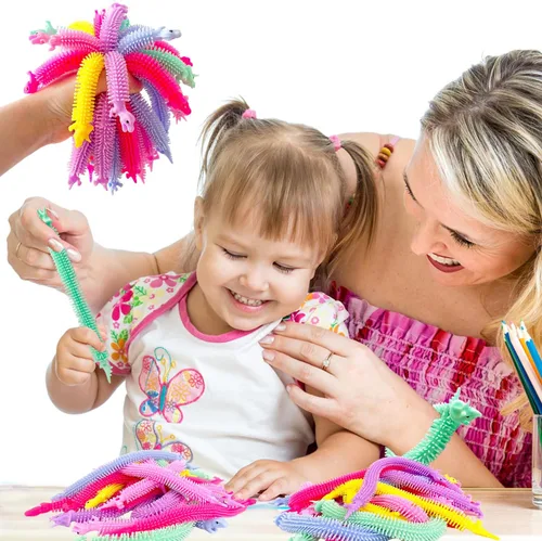 Miniatura 6 de 40 paquetes de juguetes de cuerda elástica Fidget, juguetes de cuerda sensoriales con forma de dinosaurio, juguetes de cuerda Fidget para niños
