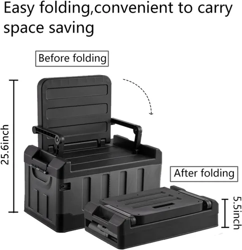 Miniatura 3 de Caja de almacenamiento plegable versátil para camping en coche, organizador de cajuela, contenedores resistentes con tapas, caja de almacenamiento