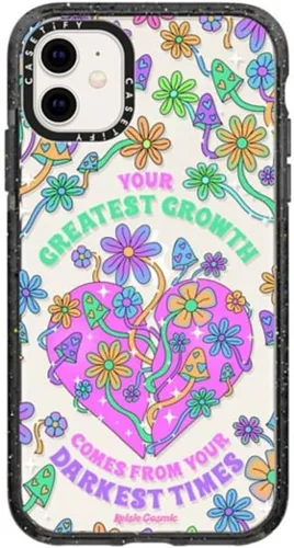 Miniatura 31 de CASETiFY Impact - Funda para iPhone 11 - Flower Power Retro - Negro Transparente