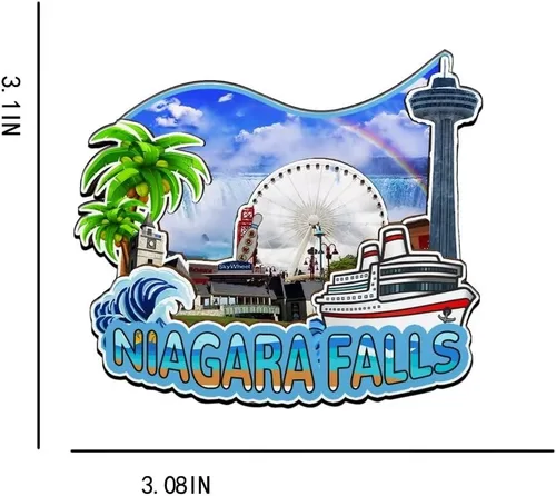 Miniatura 3 de Imán de nevera con imán de las cataratas del Niágara de Canadá, monumentos de madera 3D, recuerdos coleccionables, decoración hecha a mano -2260