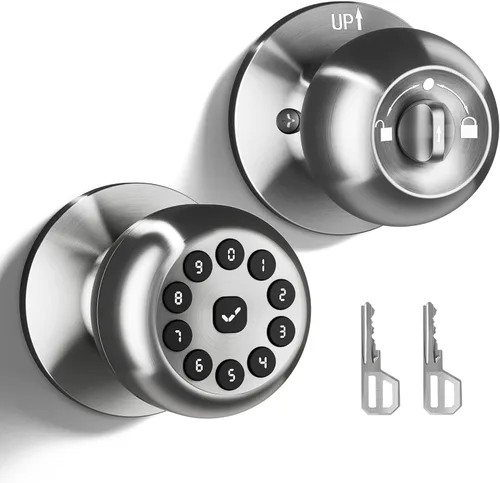 Miniatura 9 de Manija Inteligente de Puerta con Cerradura, Cerradura de Puerta sin Llave para Puerta Principal, Cerraduras de Puerta Inteligentes con Teclado, Negro
