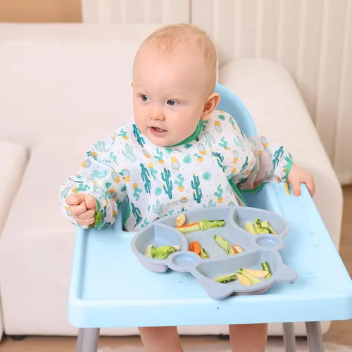 Miniatura 8 de Lictin Long Sleeve Bibs 5 Pack - Baby Bibs for Girl or Boy, Reusable Infant for Feeding Teething or Weaning