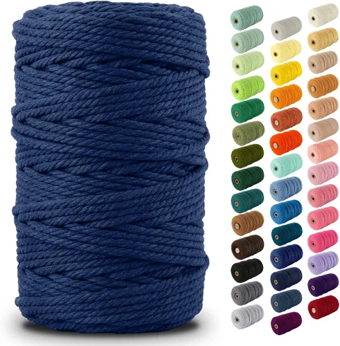 Miniatura 163 de Nook Theory - Cuerda de macramé de 3 mm, 220 yardas de cuerda de algodón, hilo de 4 mm y 5 mm, cuerda para manualidades, perfecta para colgantes