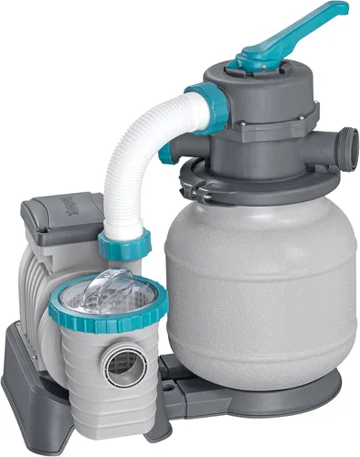 Bestway Bomba de filtro de arena de 1,500 galones para piscinas al aire libre sobre el suelo de 300 a 11,200 galones con dispensador de agua limpia