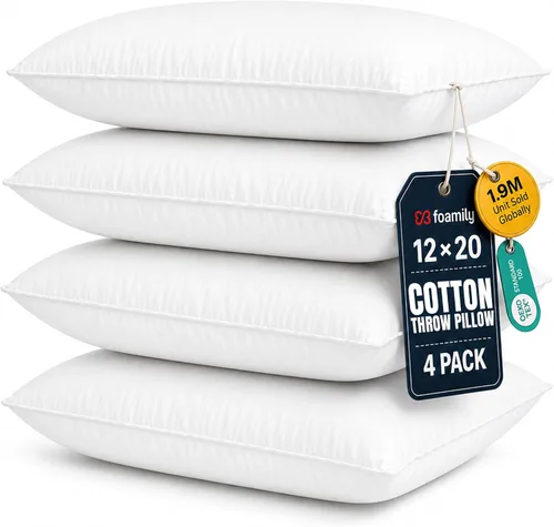 Miniatura 11 de Foamily Insertos de almohada 100% algodón de 12 x 12 pulgadas, rellenos de almohada para almohadas decorativas para sofá y cama, relleno de almohada
