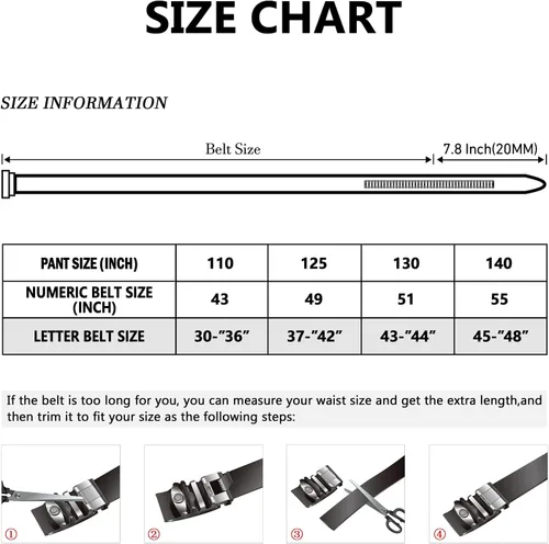 Miniatura 6 de wolksprong Ratchet Belts for Men,Heavy Duty Belt for Men, Italian Full Grain Leather,Elegant Gift Box