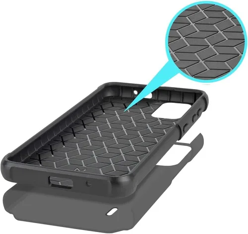 Miniatura 4 de TJS Funda compatible con Nokia C110 N156DL, con protector de pantalla de vidrio templado de doble capa, soporte magnético híbrido a prueba de Gris