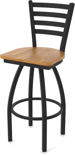 Miniatura 19 de 410 Jackie Taburete giratorio de 25 pulgadas con acabado antiarrugas negro y asiento de vinilo negro