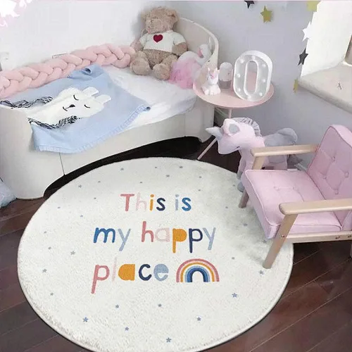 Miniatura 16 de Poowe Alfombra de juego para niños, alfombra redonda educativa del alfabeto, suave, antideslizante, para el dormitorio de los niños pequeños León-2