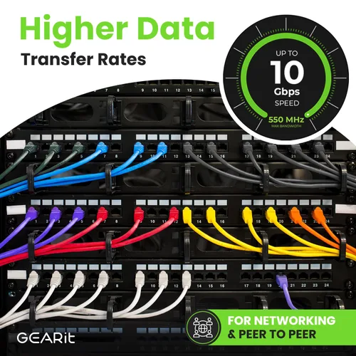 Miniatura 6 de GearIT cable Ethernet de 0.5 pies Cat6 - Cable para computadora a red LAN, color negro, Negro