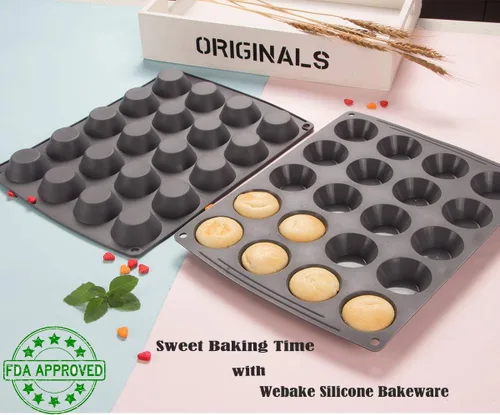 Miniatura 4 de Webake Molde de silicona antiadherente para hornear mini magdalenas, magdalenas, tartas, magdalenas, bombas de grasa Keto, paquete de 2