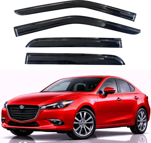Miniatura 8 de KPY Visor de Ventana Compatible con Hyundai Accent Sedan 2012-2017, Protector de Lluvia de 4 Piezas Deflectores de Ventilación de Ventana Lateral