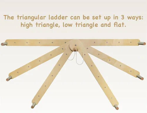 Miniatura 4 de Juego de escalada plegable para niños con escalera, rampa, haz de equilibrio; juguetes de escalada de madera triangular para niños pequeños de 1 a 3