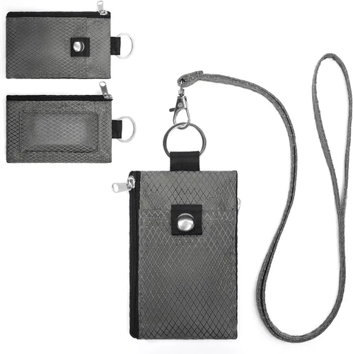 Miniatura 13 de SENDEFN Cartera delgada de piel con bloqueo RFID para tarjetas de crédito con bolsillo con cremallera