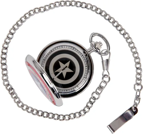 Miniatura 3 de Accutime Watch Corp. Marvel Comics Avengers Captain America Shield & Logo Reloj de bolsillo, Classic